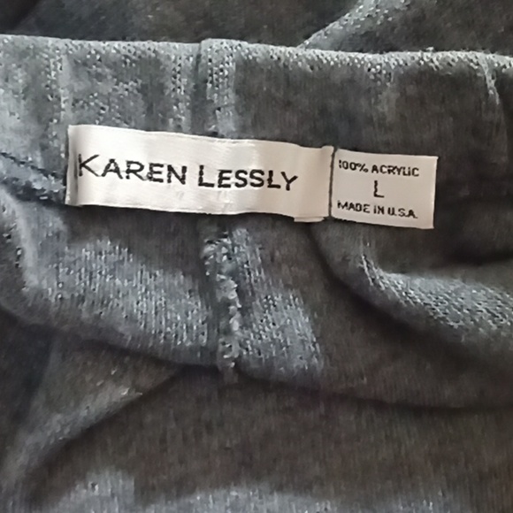 Vintage Long Woven Knit Skirt Grey Karen Lessly - Picture 4 of 7